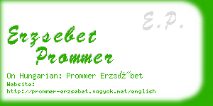 erzsebet prommer business card